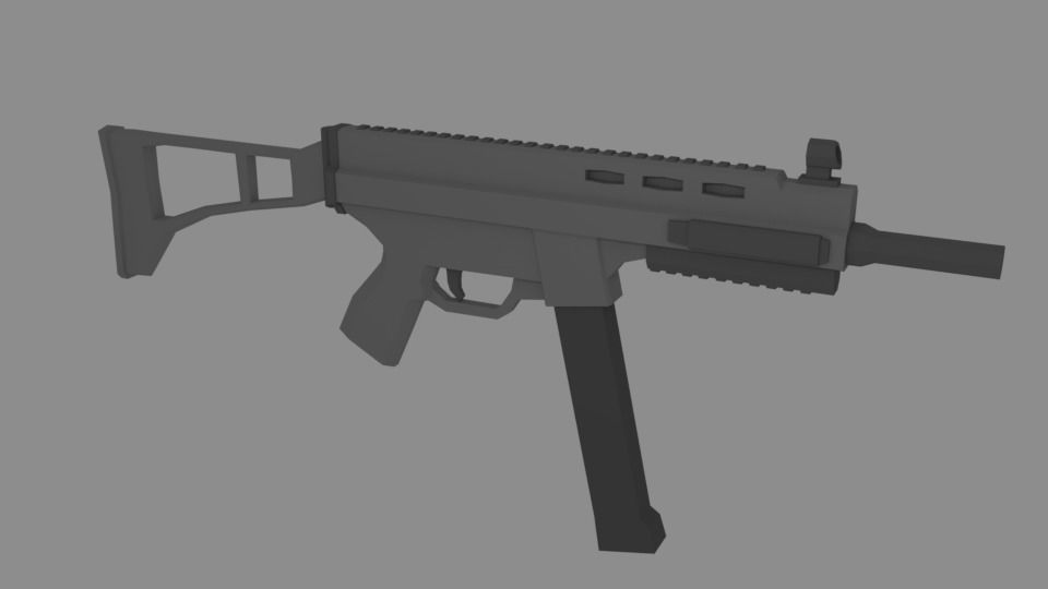 Low Poly Guns With Free Low Poly Character Low-poly 3D model_13