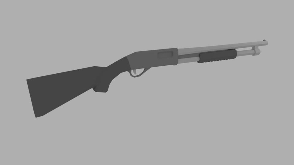 Low Poly Guns With Free Low Poly Character Low-poly 3D model_5