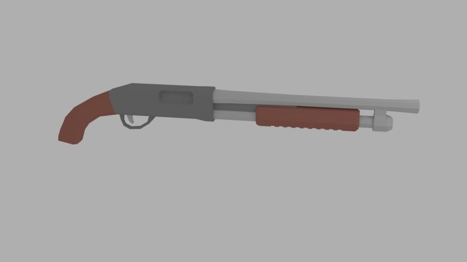 Low Poly Guns With Free Low Poly Character Low-poly 3D model_7