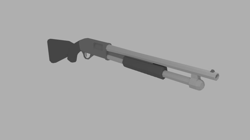 Low Poly Guns With Free Low Poly Character Low-poly 3D model_6