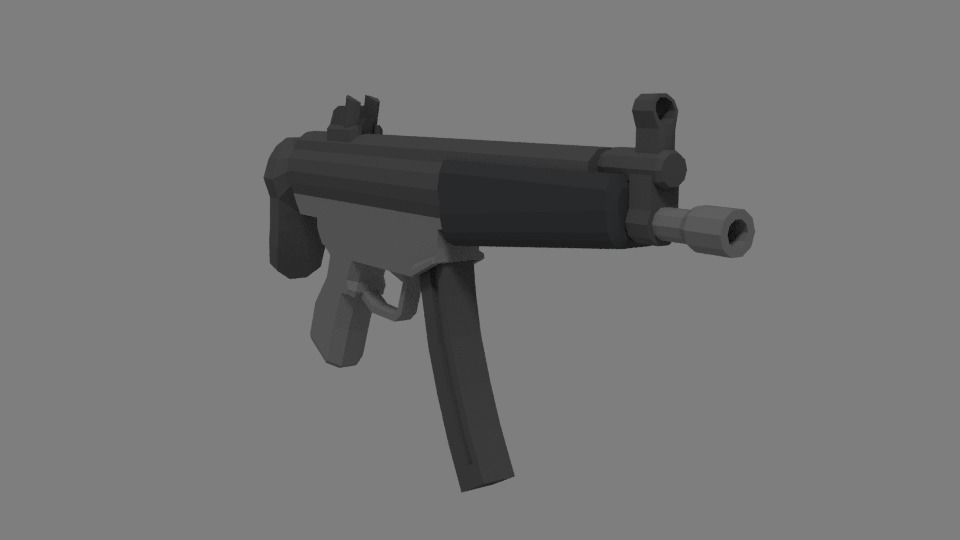 Low Poly Guns With Free Low Poly Character Low-poly 3D model_2