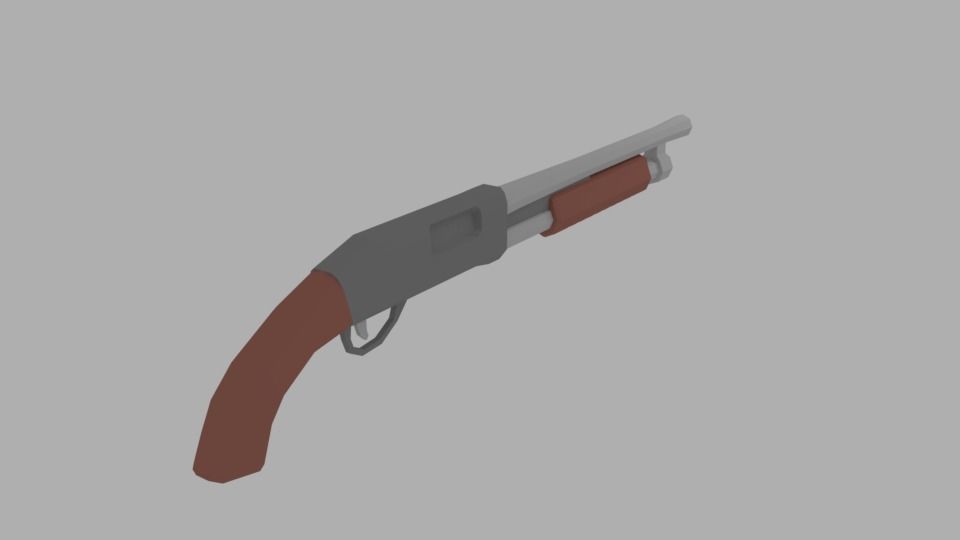 Low Poly Guns With Free Low Poly Character Low-poly 3D model_8