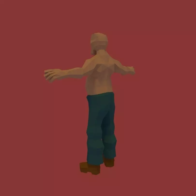 Low Poly Character man Low-poly 3D model_0