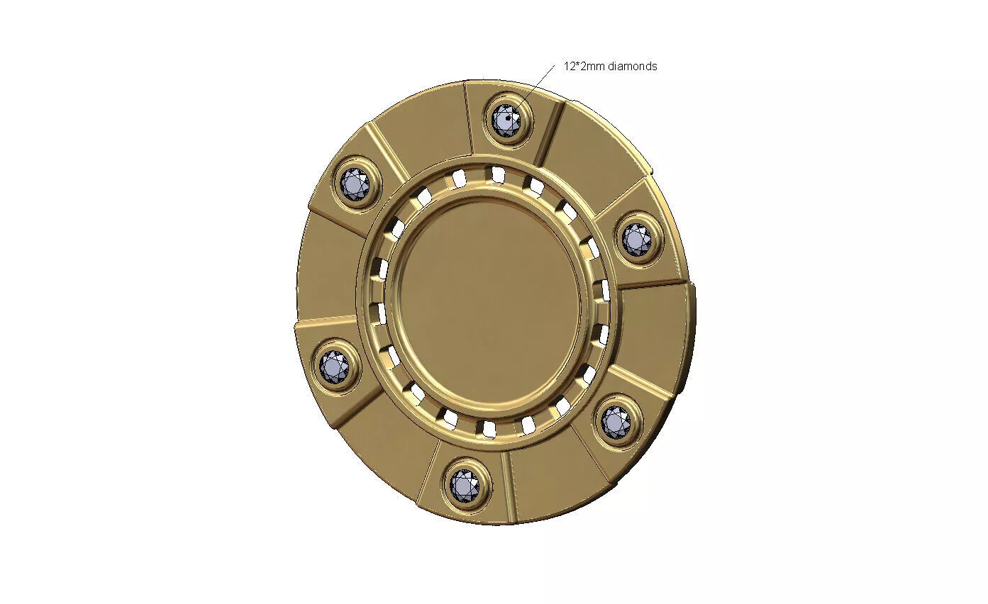 Blank diamond poker coin 3D print model
