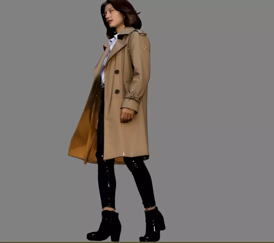 B150- Oriental Scene - Business Manager in Windbreaker 3D model