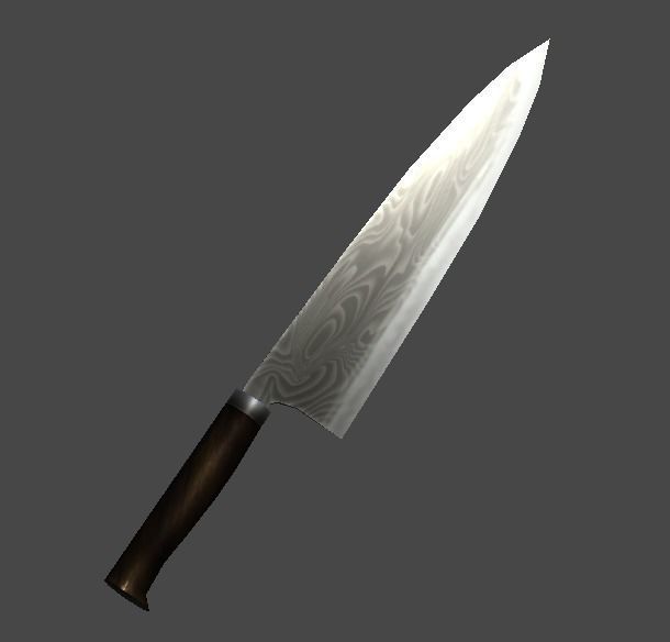Kitchen knife1 Low-poly 3D model