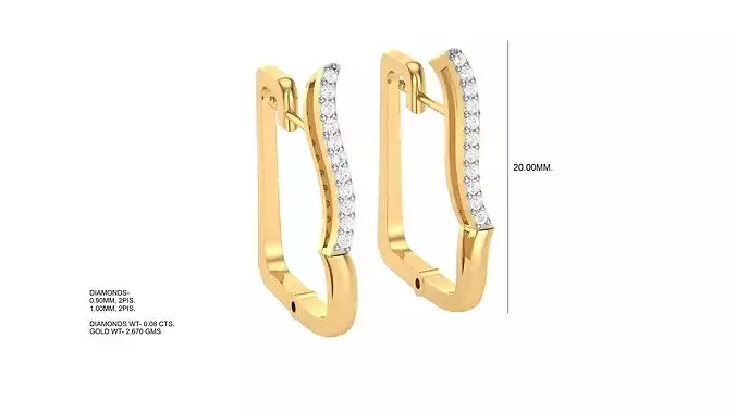 Minimal Bali Earrings 3D Jewelry Design