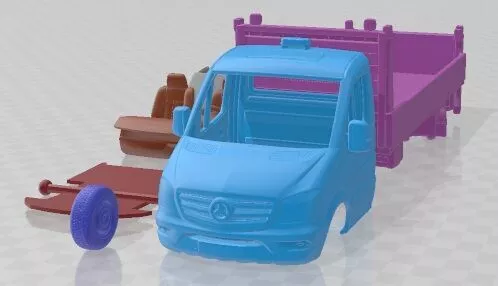 Mercedes Benz Sprinter Dropside Tail Lift 2018 Printable Truck 3D print model