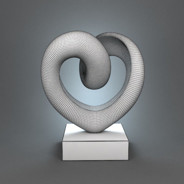 Heart Figurine  3D print model_6