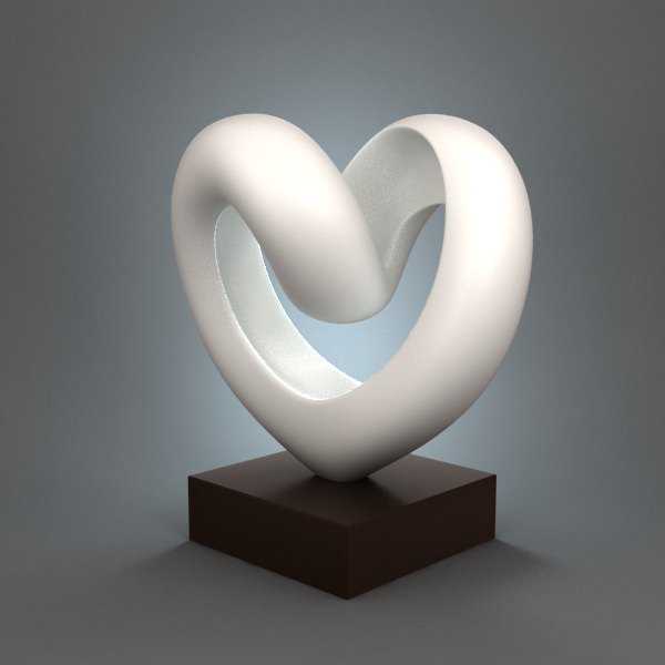 Heart Figurine  3D print model_3