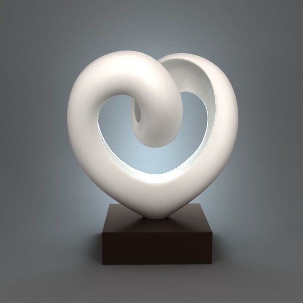 Heart Figurine  3D print model_1
