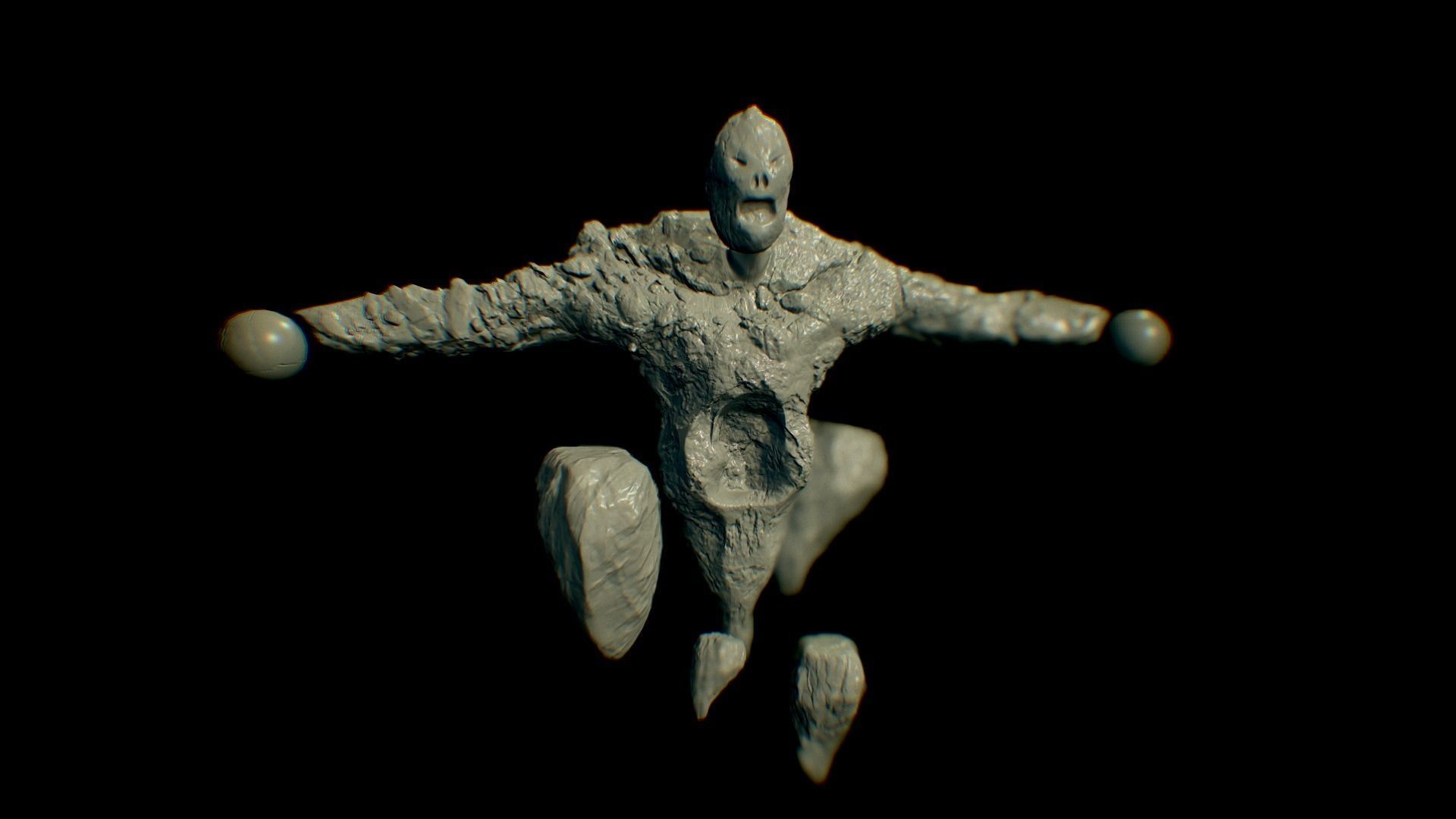 Rock Beast Low-poly 3D model_5