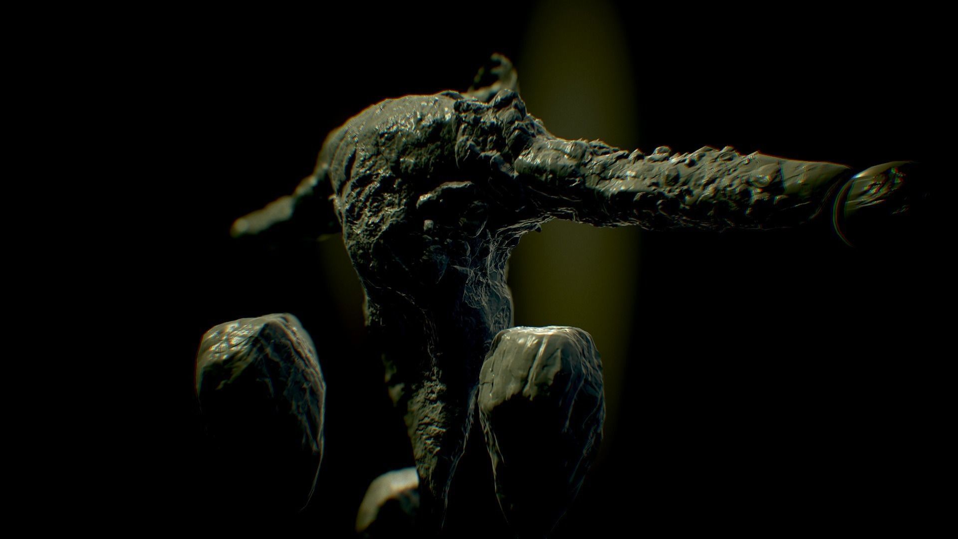 Rock Beast Low-poly 3D model_7