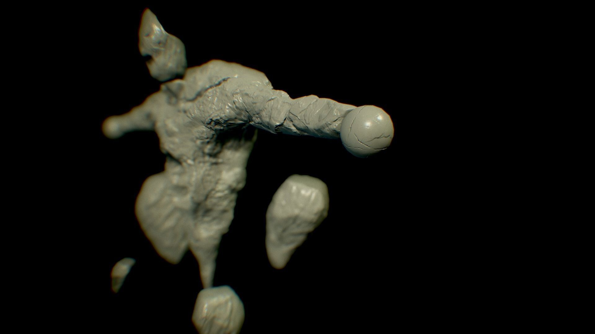 Rock Beast Low-poly 3D model_6