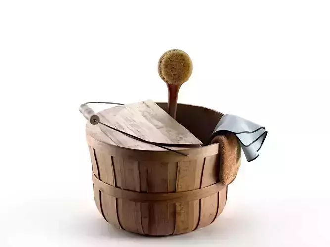 Basket With Bath Accessories