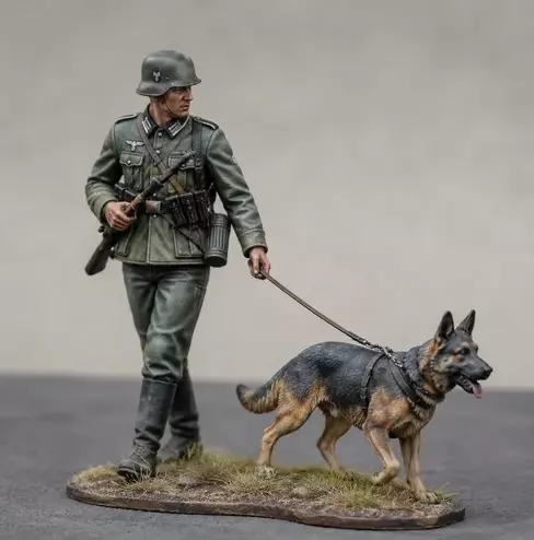 WW2 German Handler with German Shepherd Dog 3D print model