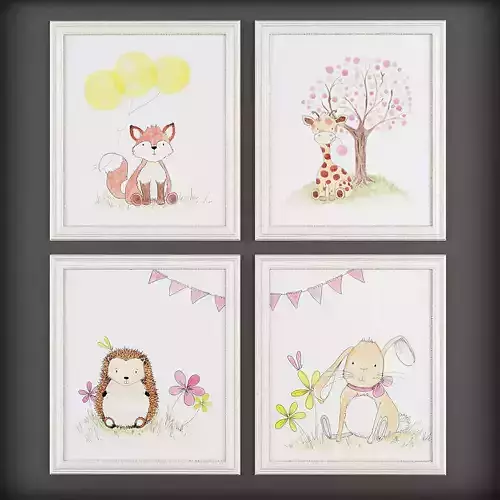 Picture Frames Low-poly 3D model