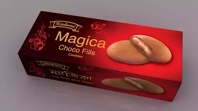 Box Packaging Biscuit 3d model