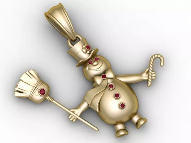 Snowman Charm Pendant 3D print model