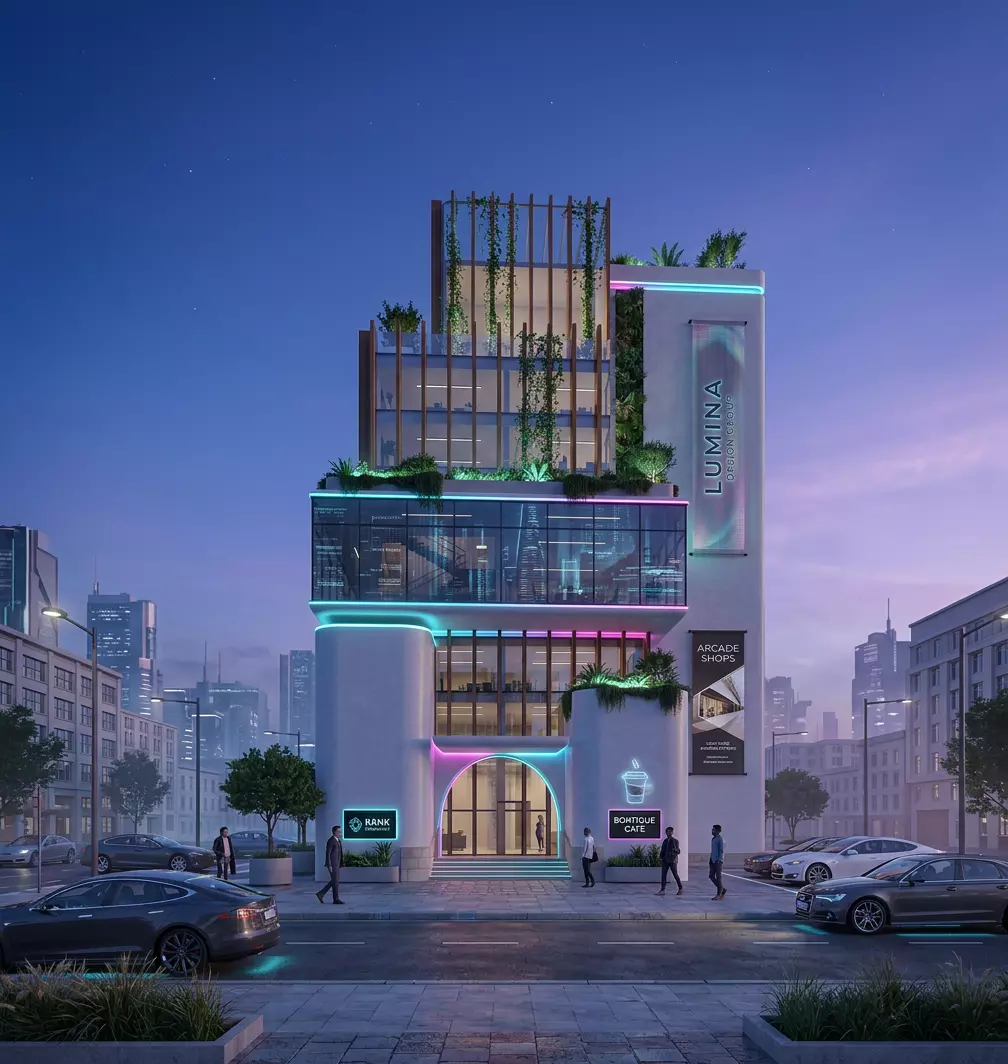 Modern MixedUse Commercial High-Rise Building Exterior 3D model