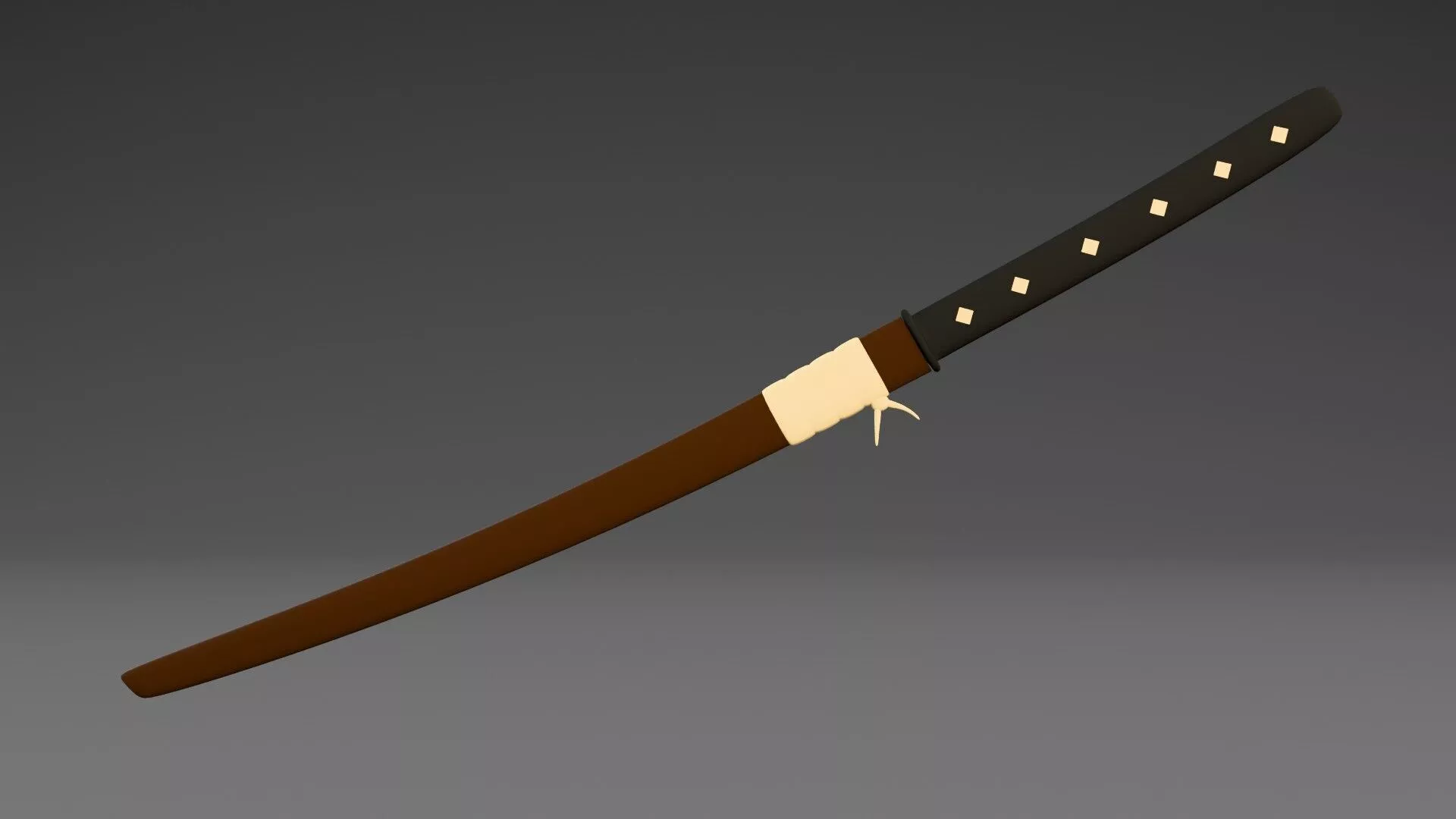 Katana Sword Japanese Samurai Weapon 3D Model Low-poly 3D model