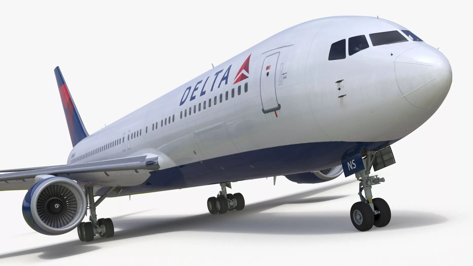 Delta Airlines Boeing 767 Commercial Jet Rigged for Cinema 4D 3D model