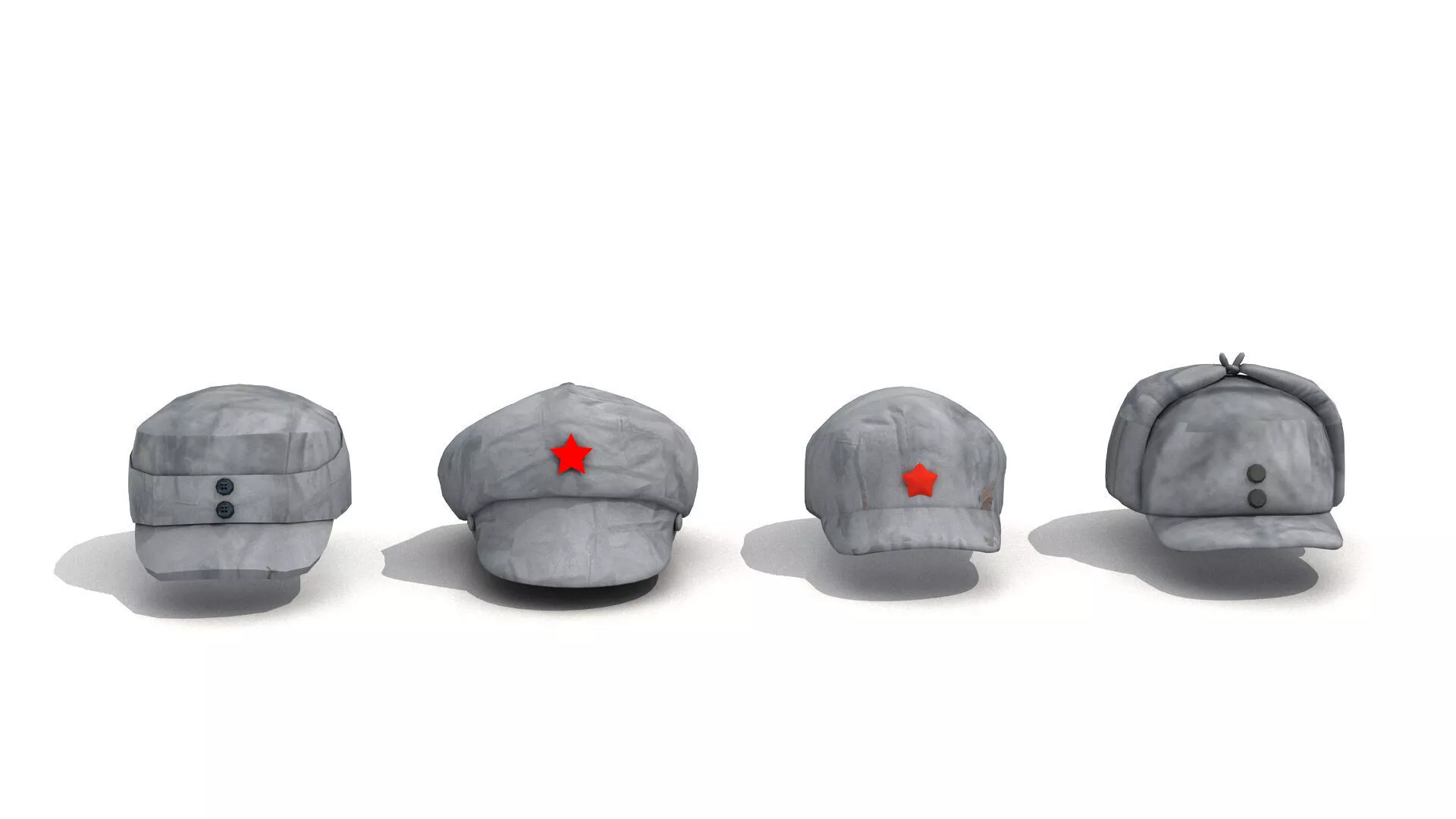 Military hat - octagonal hat 3D model