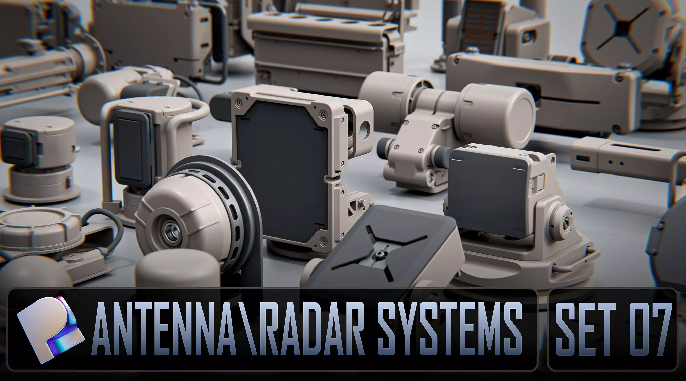 Hard-surface Kitbash for CAD - Set 07 3D model