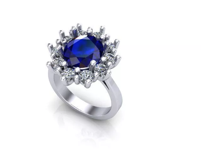 Oval Diana 3 mm halo ring 3D print model