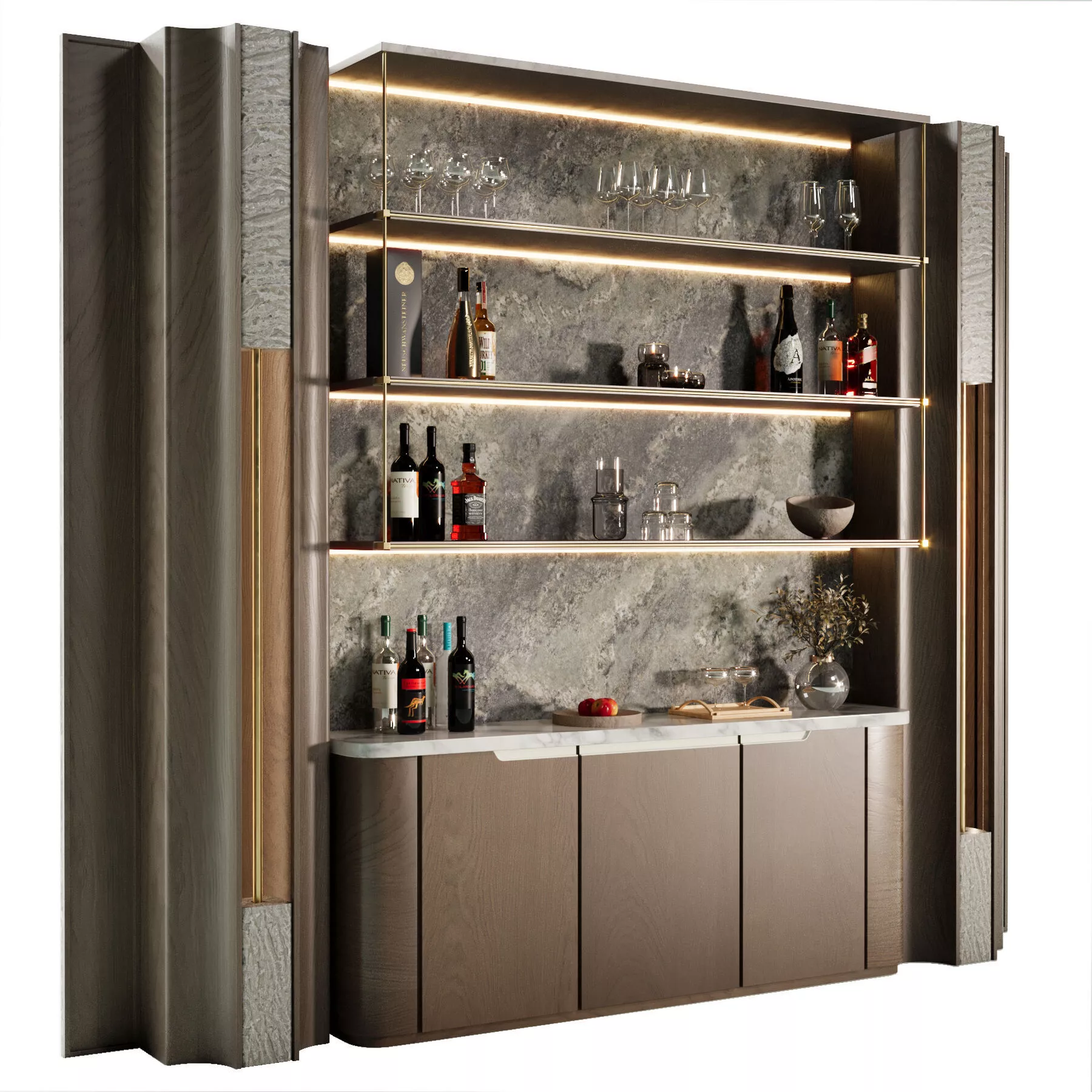 Bar Cabinet A01 3D model