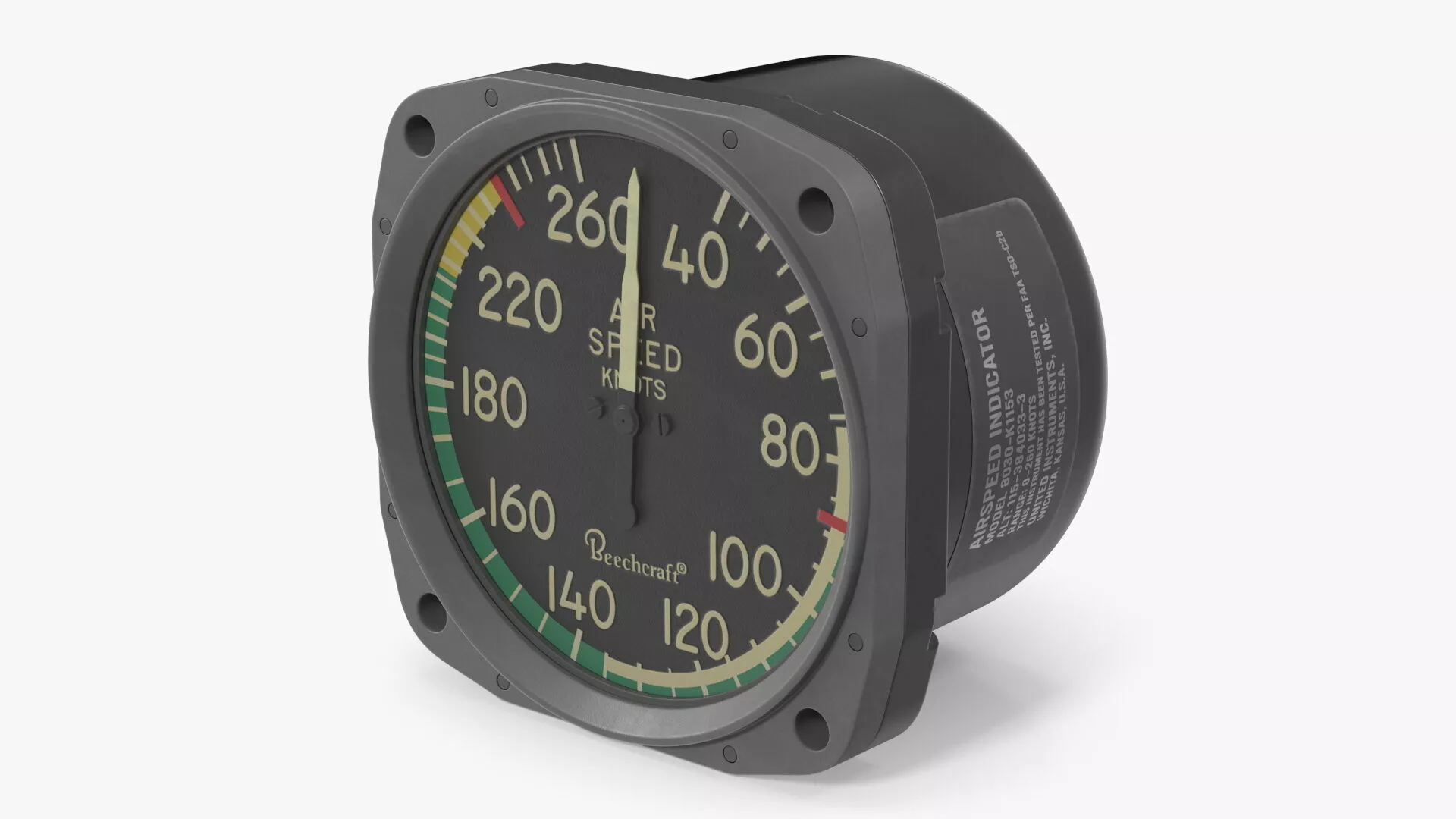 Airspeed Indicator Animated Rigged 3D model