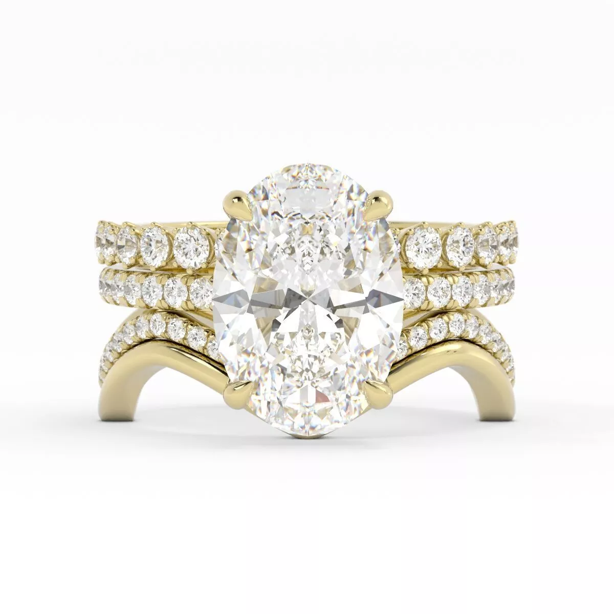 4 Piece Engagement Ring SET 3D print model