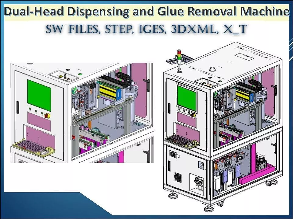 Automatic Dual-Head Dispensing and Glue Removal Machine 3D model