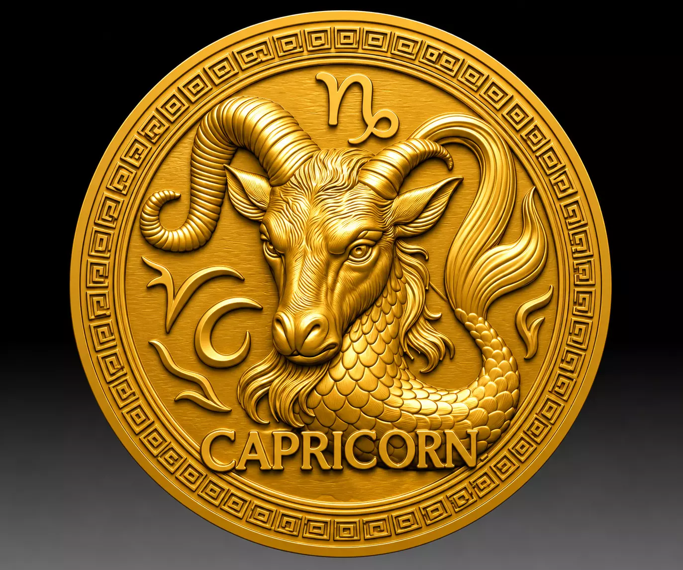 Capricorn zodiac sign 3D print model