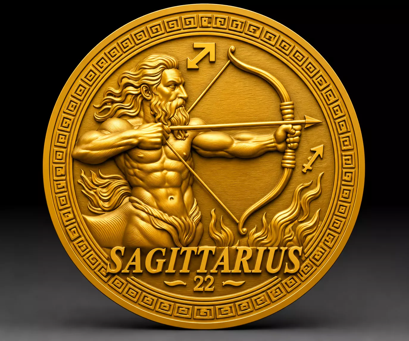 Sagittarius medallion 3D print model