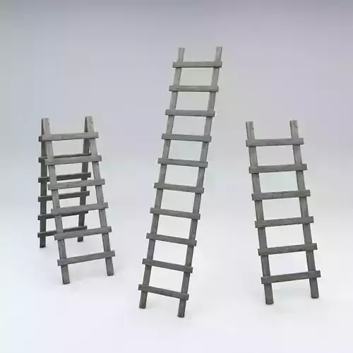 Small and Tall Ladder Low-poly 3D model
