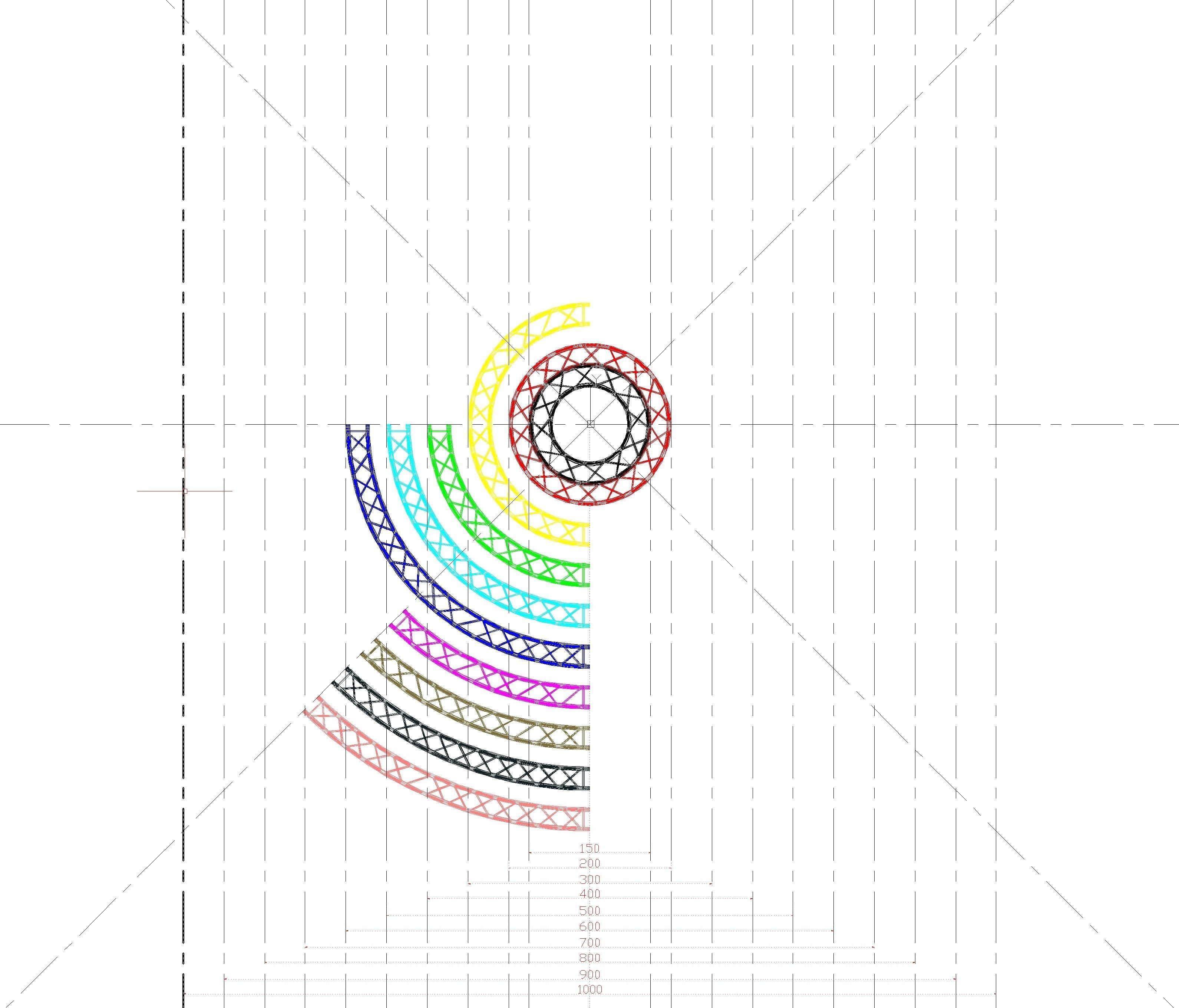 Circle Square Truss Modular Collection 10 stl Modular Pieces  3D print model_32