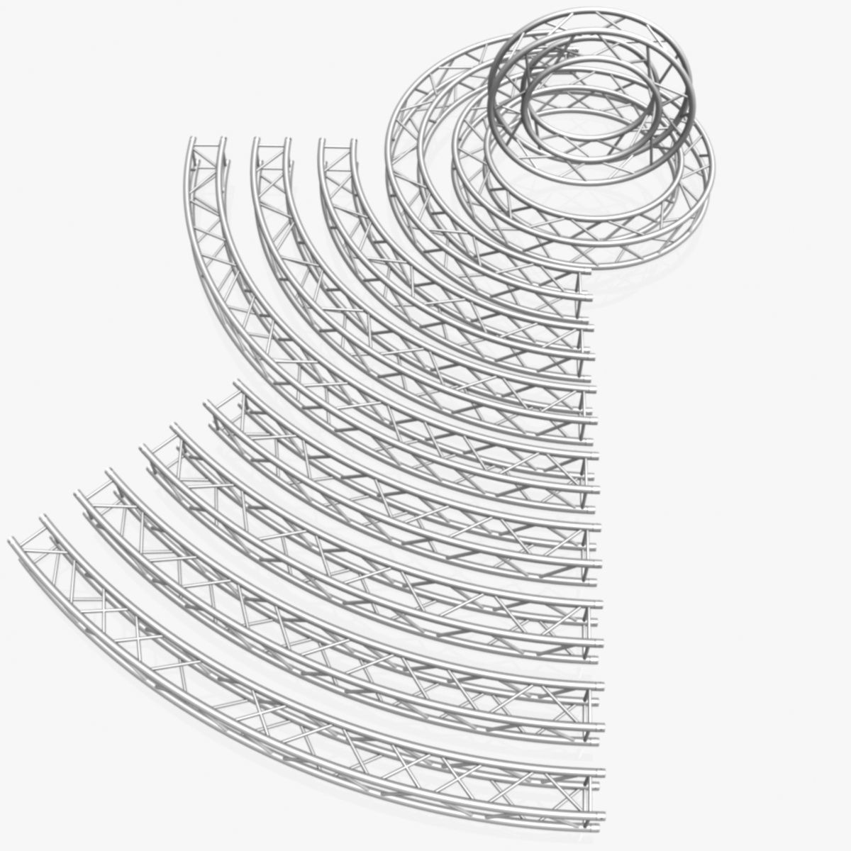 Circle Square Truss Modular Collection 10 stl Modular Pieces  3D print model_10