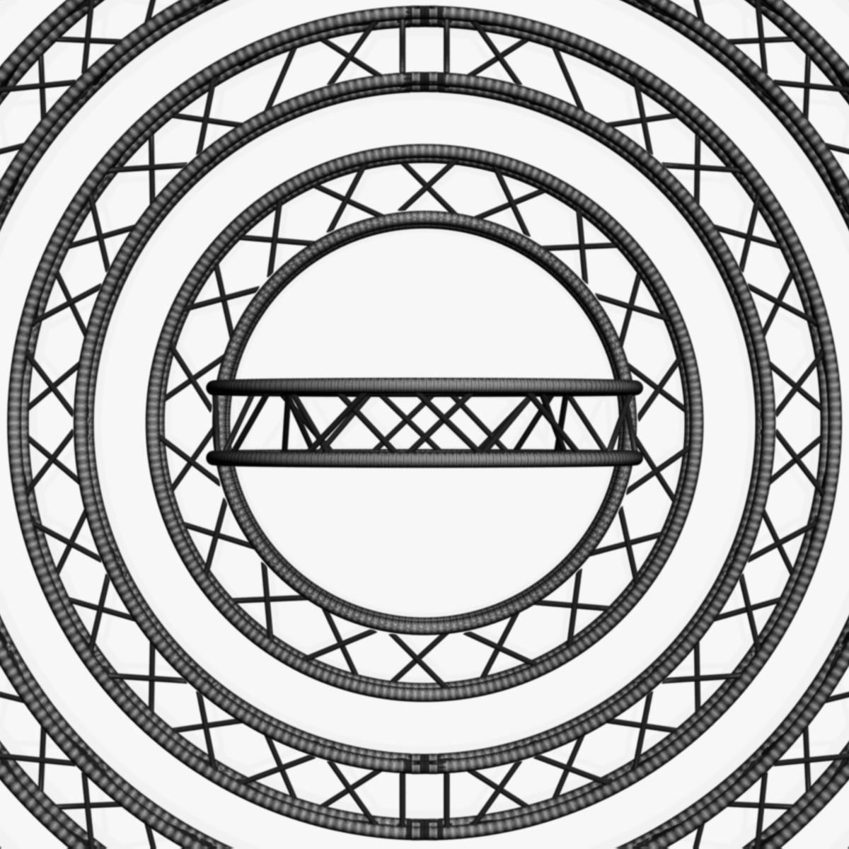 Circle Square Truss Modular Collection 10 stl Modular Pieces  3D print model_27