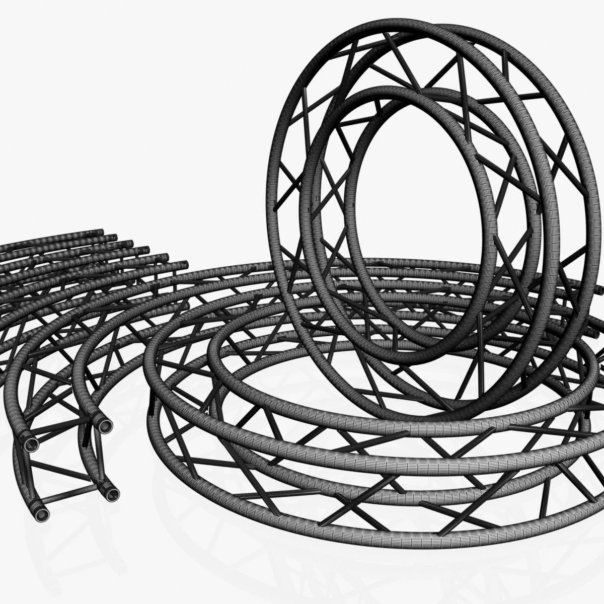 Circle Square Truss Modular Collection 10 stl Modular Pieces  3D print model_15