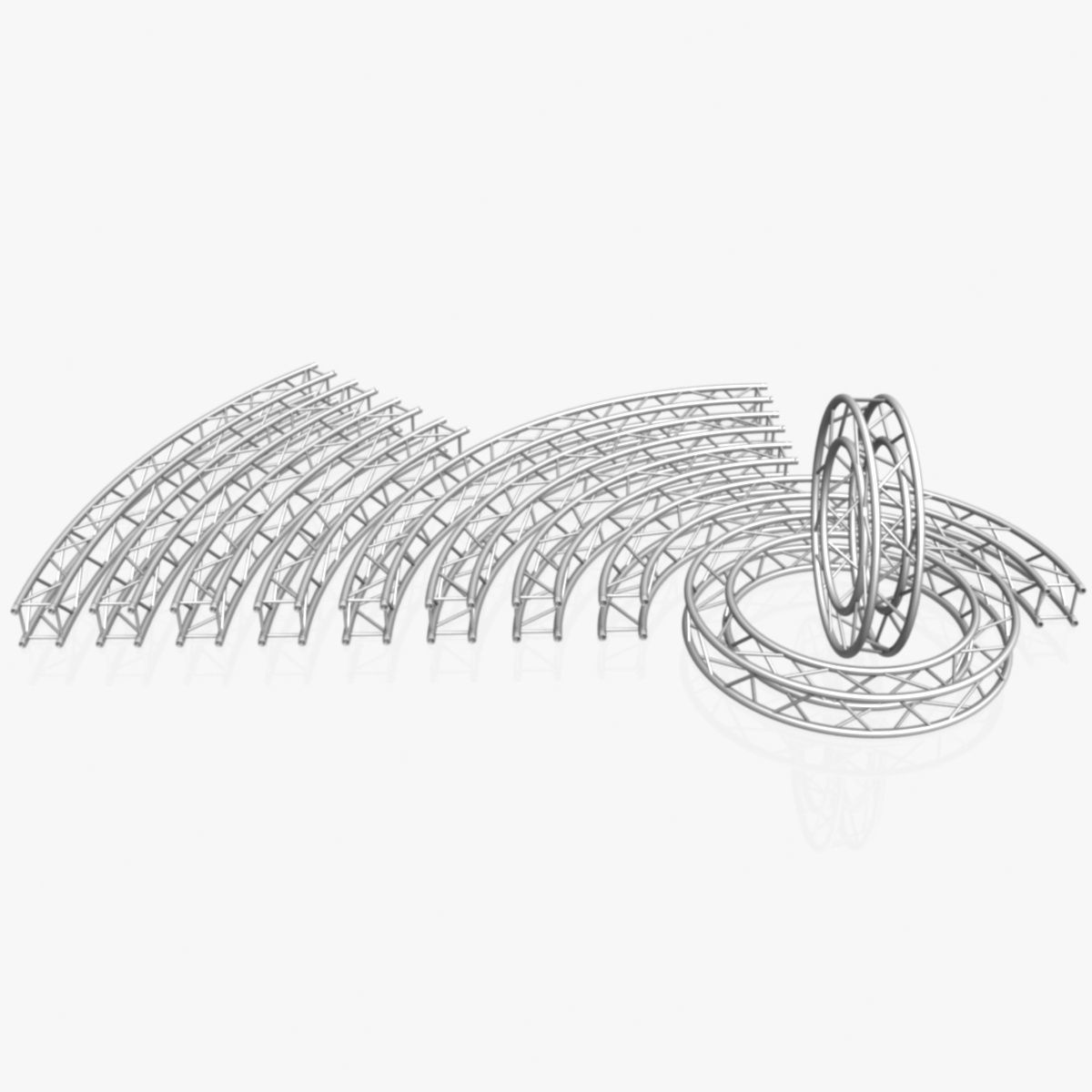 Circle Square Truss Modular Collection 10 stl Modular Pieces  3D print model_11