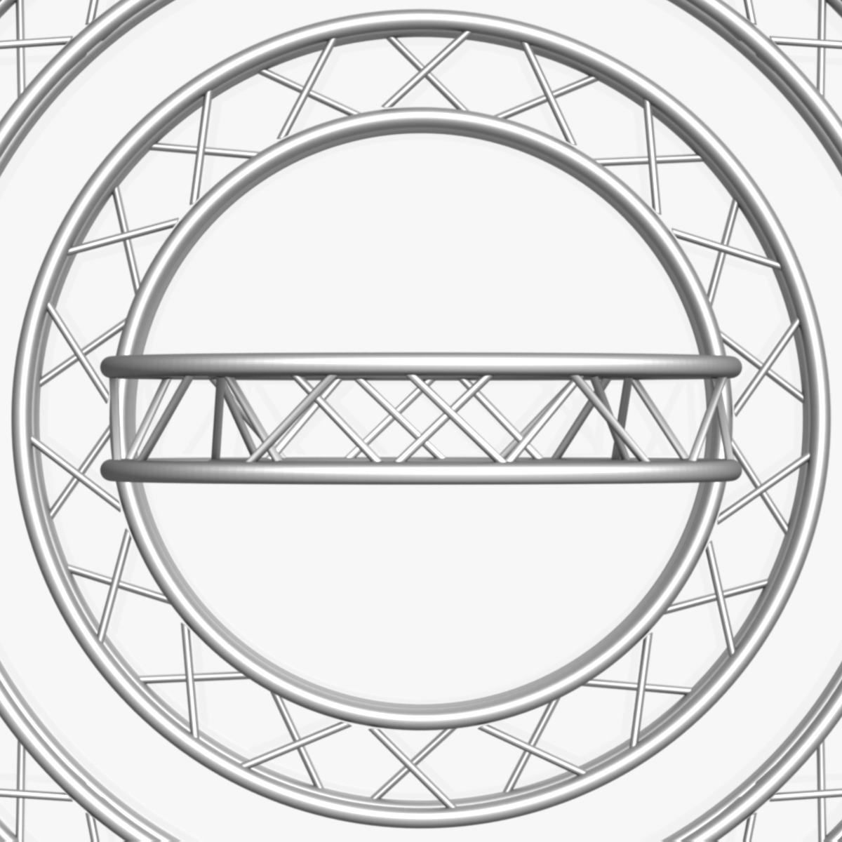 Circle Square Truss Modular Collection 10 stl Modular Pieces  3D print model_28