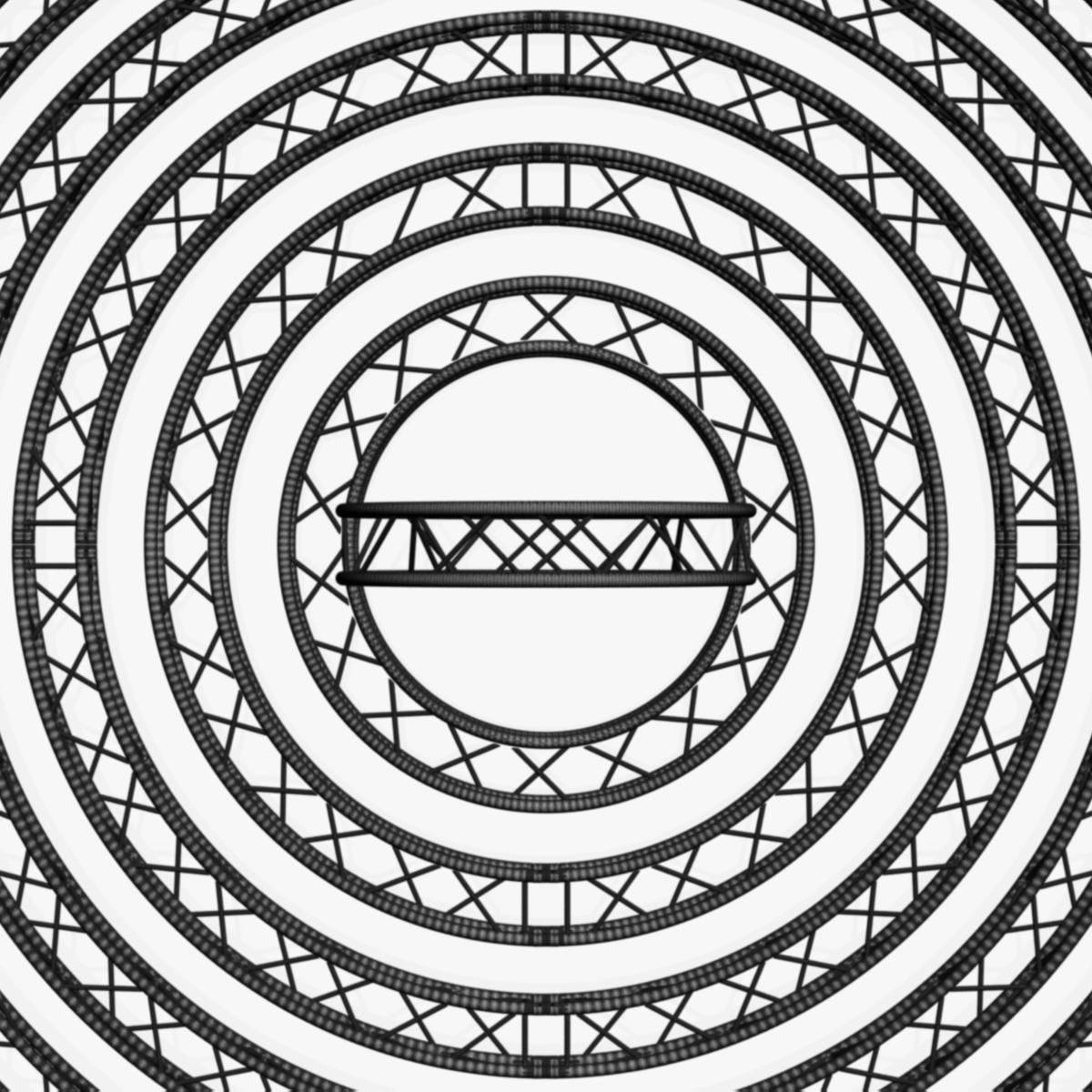 Circle Square Truss Modular Collection 10 stl Modular Pieces  3D print model_25