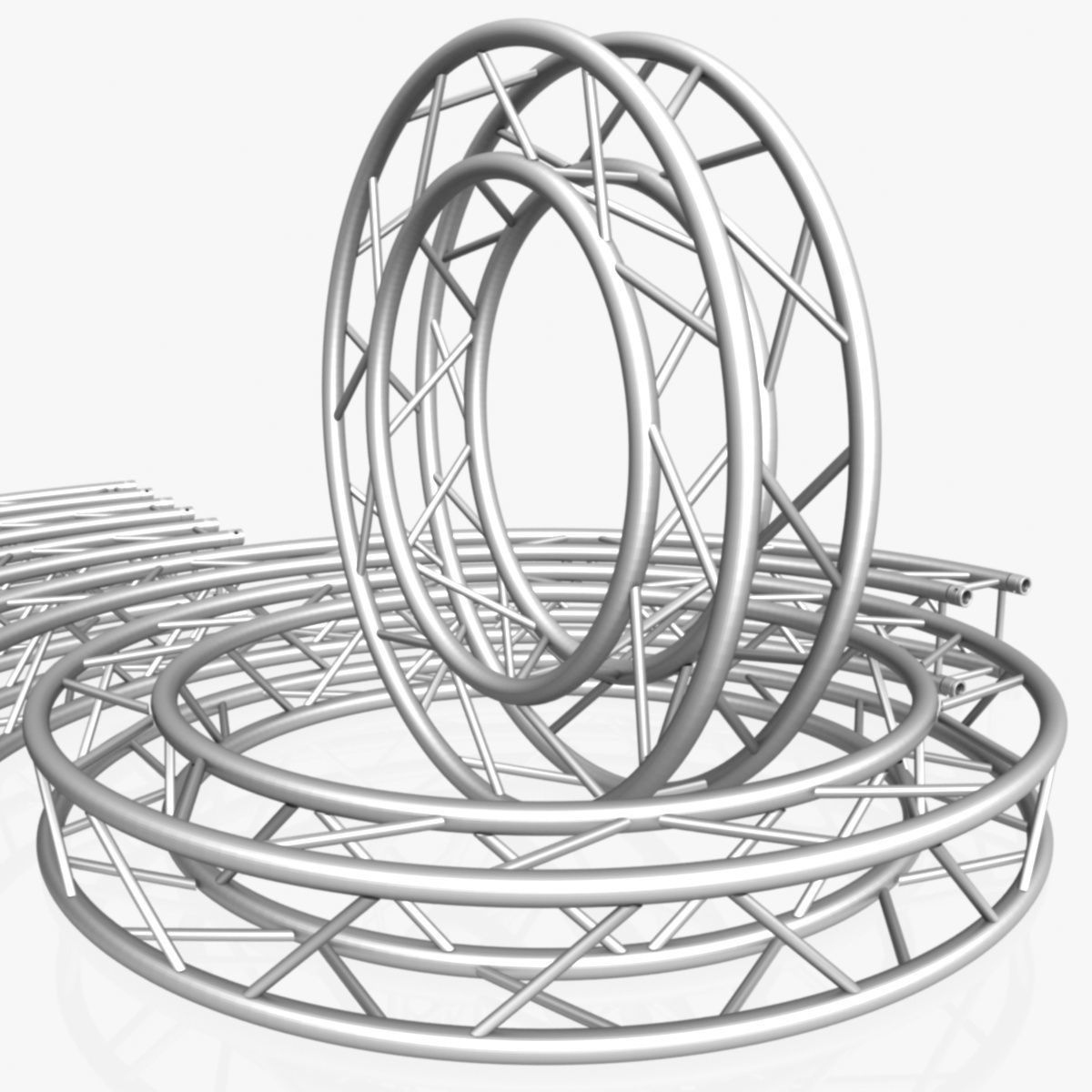 Circle Square Truss Modular Collection 10 stl Modular Pieces  3D print model_12