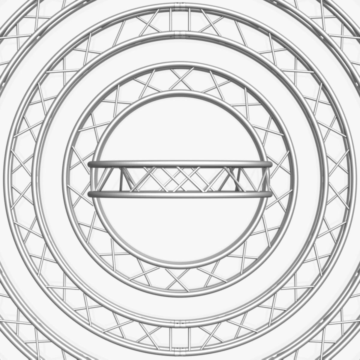 Circle Square Truss Modular Collection 10 stl Modular Pieces  3D print model_26