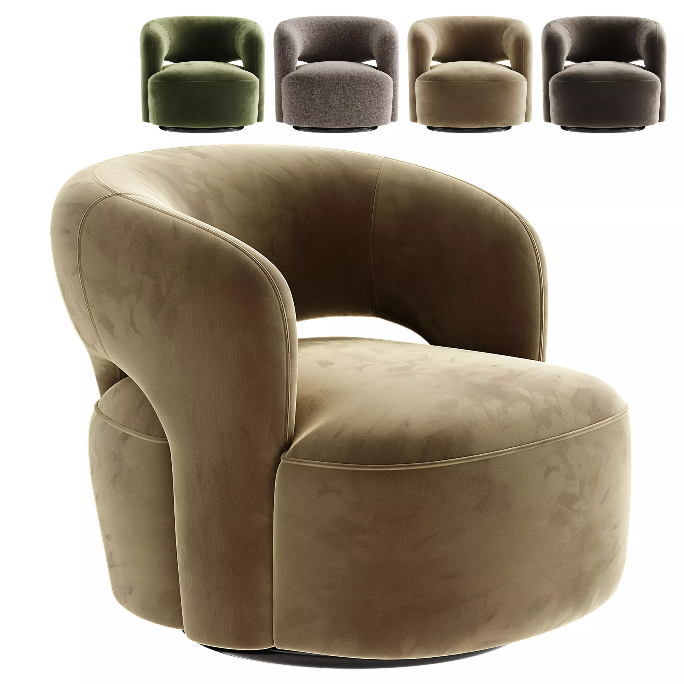 Novella Swivel Chair Monte Olive 3D model