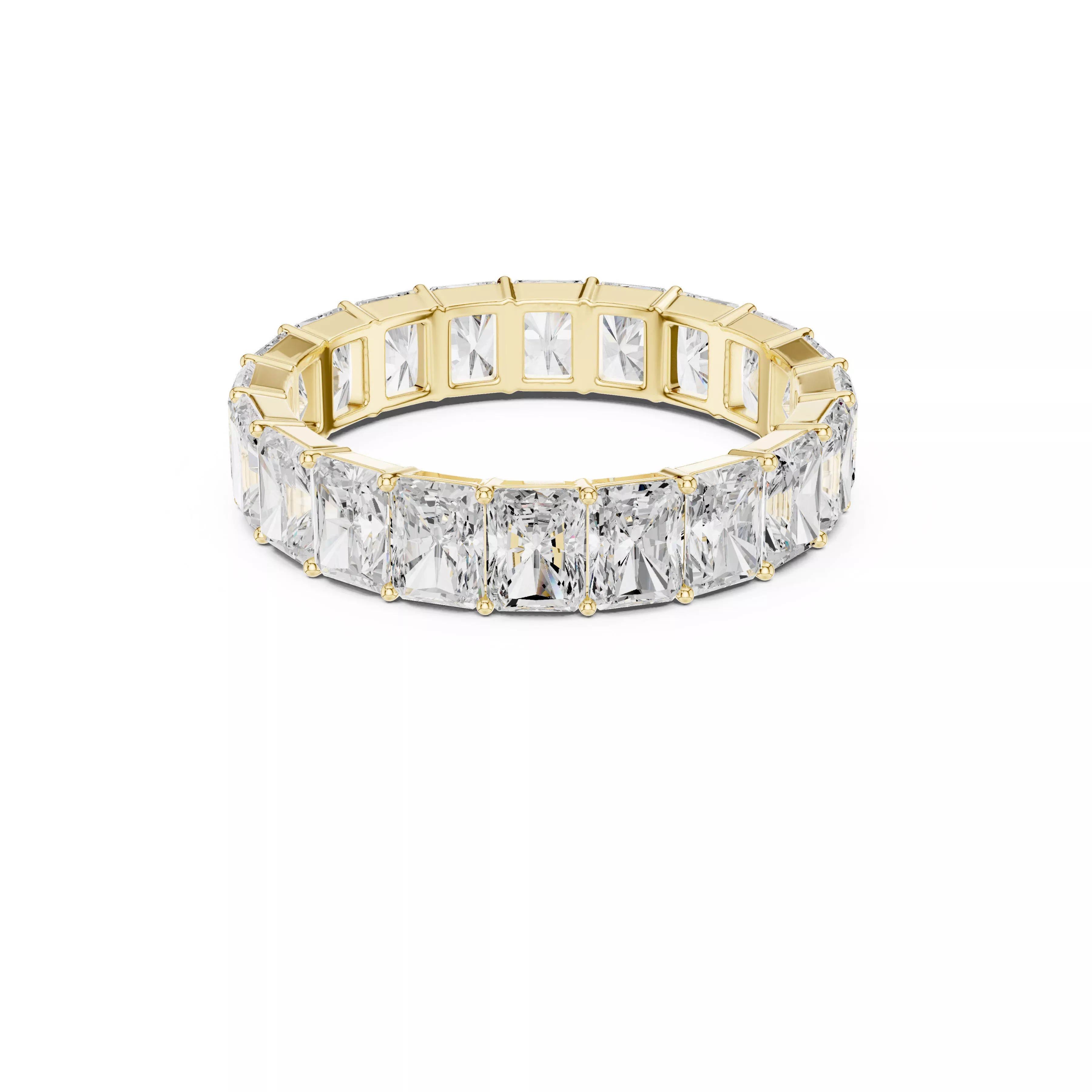Emerald Cut Eternity Band Full Eternity Wedding Ring CAD 3D print model