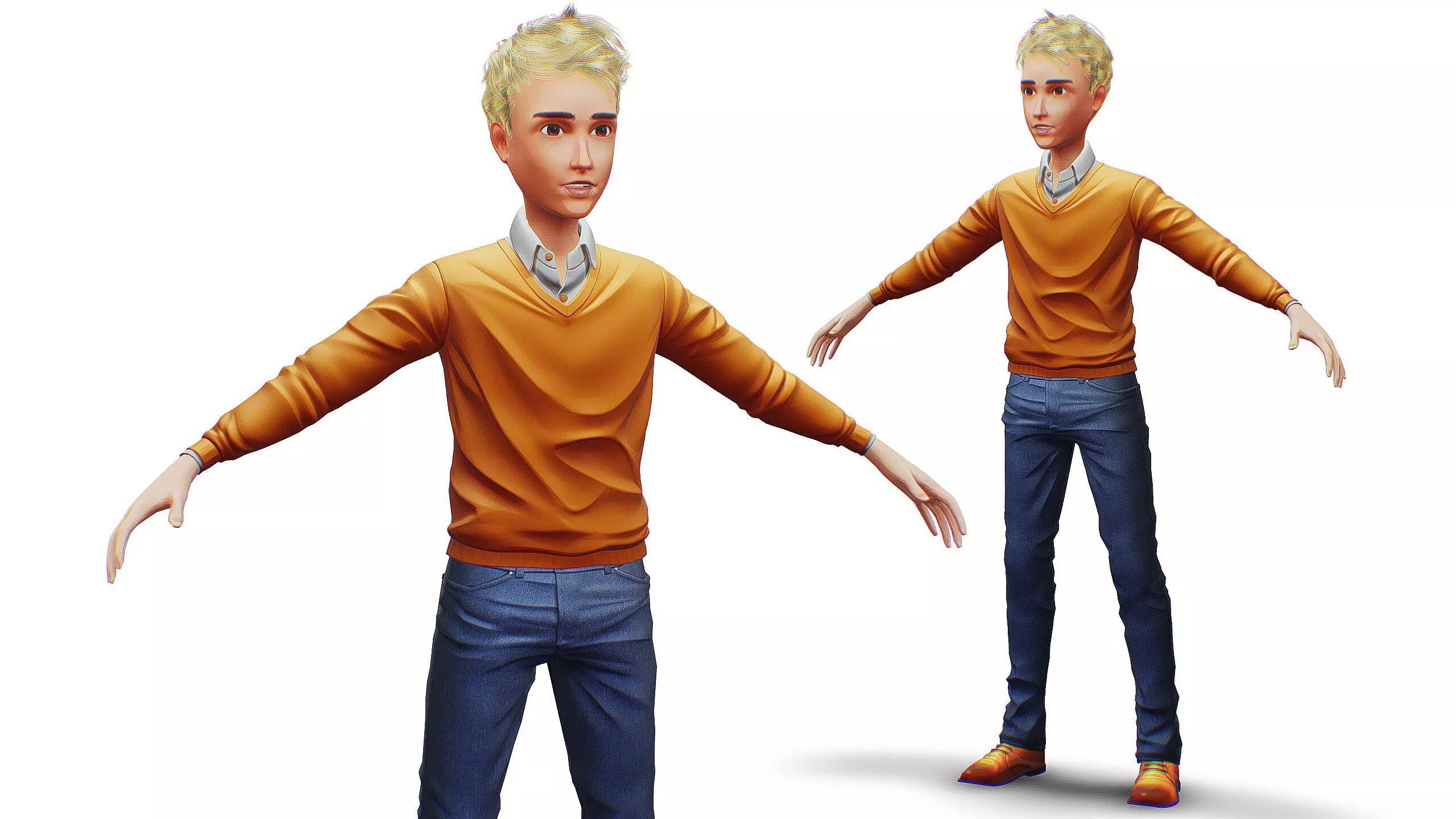 Casual Male Hipster Male Turtleneck Outerwear Wear Sweatshirt 3D model