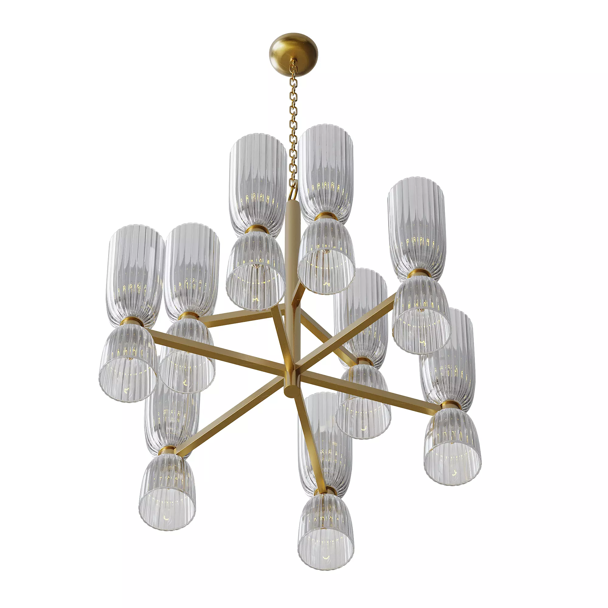 Azalea medium two-story chandelier Low-poly 3D model