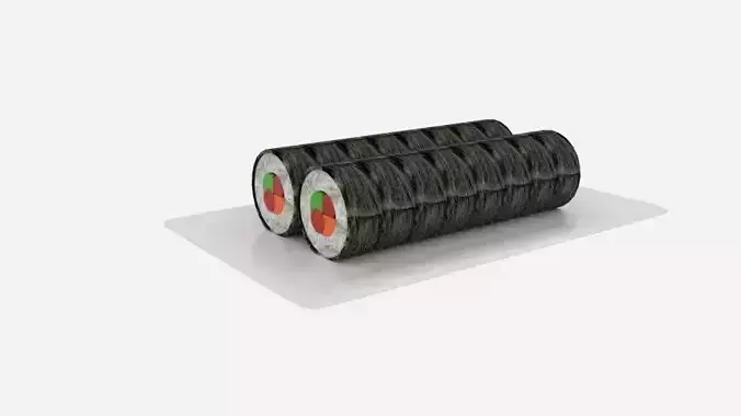  Sushi Roll Slice  Low-poly 3D model